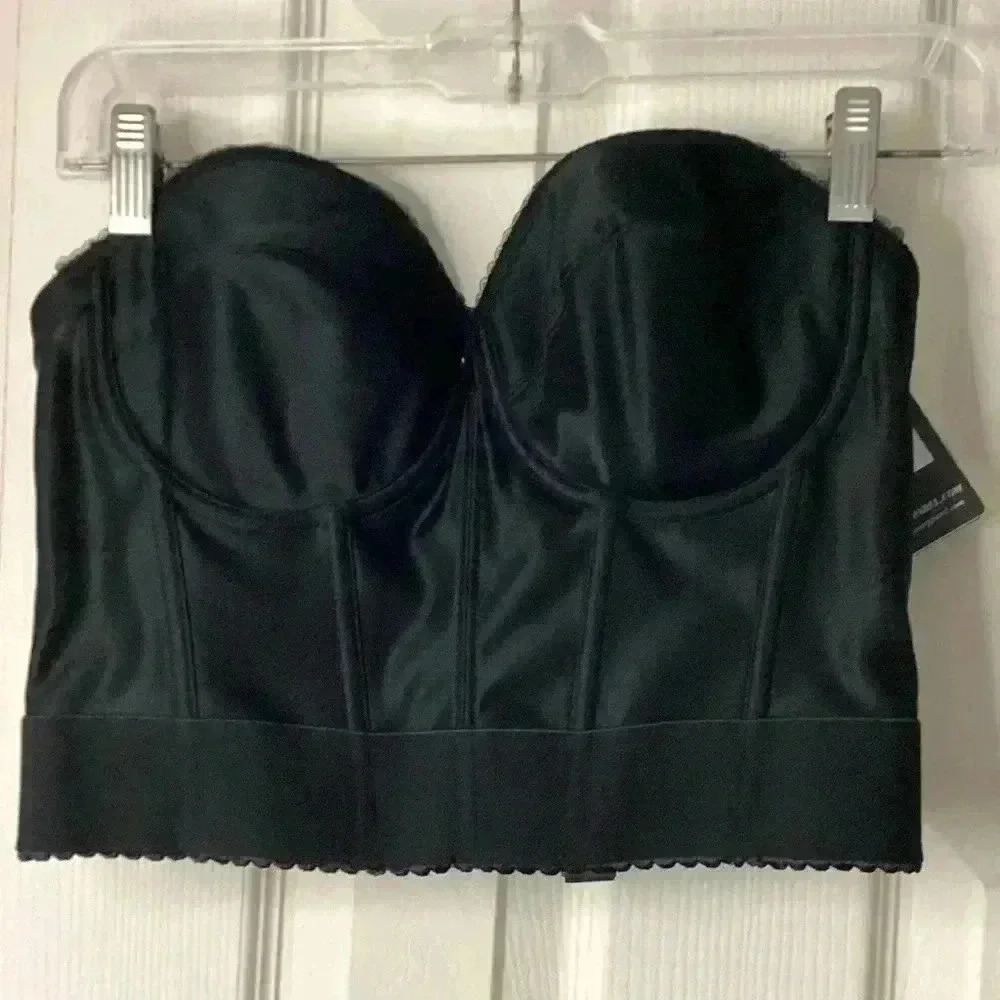 NWT DOMINIQUE “ COLETTE” LACE CORSET BRIDAL BRAnFull length Black 36C